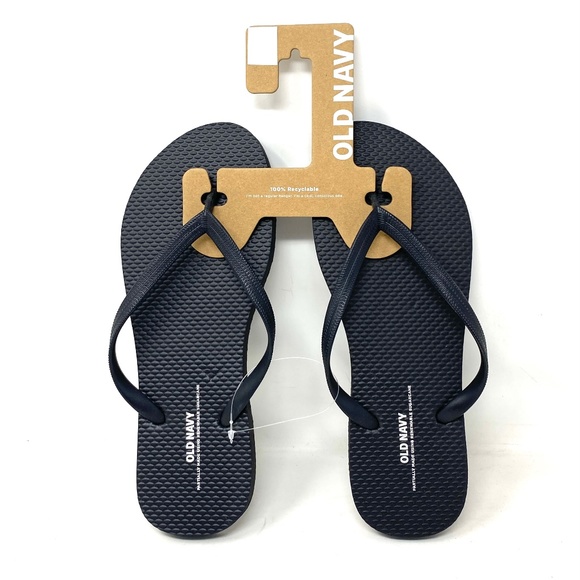 Old Navy Flip Flop Sandals Summer for Woman Black Rubber 737433-00-1 - Picture 2 of 10